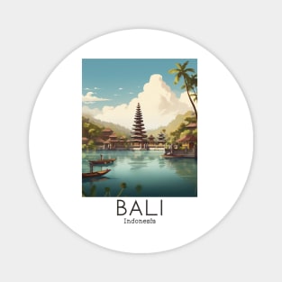 A Vintage Travel Illustration of Bali - Indonesia Magnet